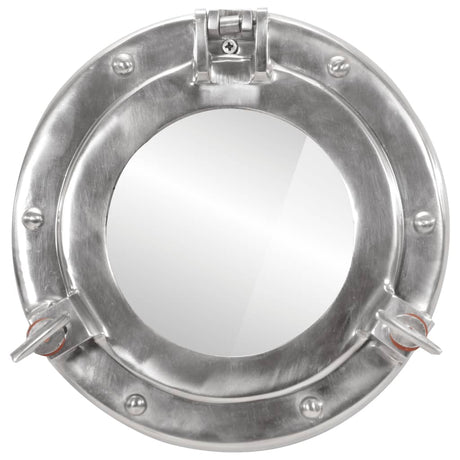 Specchio da Parete Design Oblò Ø23 cm in Alluminio e Vetro