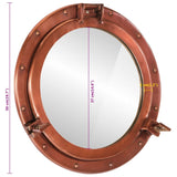 Specchio da Parete Design Oblò Ø50 cm in Alluminio e Vetro