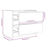 Comodino 40x31x35,5 cm in Legno Massello di Pino