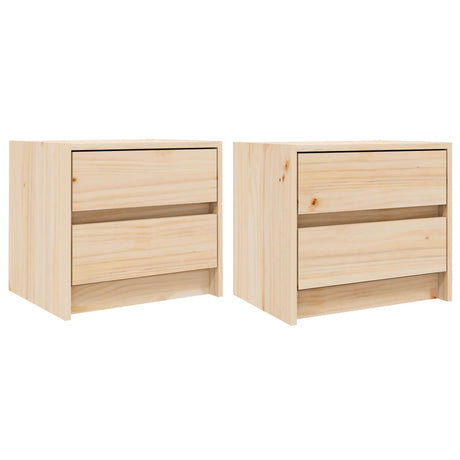 Comodini 2 pz 40x31x35,5 cm in Legno Massello di Pino