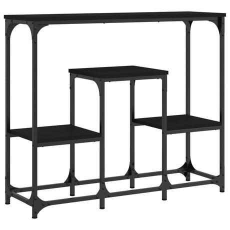 Tavolino Consolle Nero 89,5x28x76 cm in Legno Multistrato