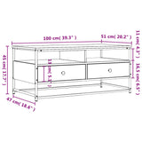 Tavolino da Salotto Rovere Sonoma 100x51x45cm Legno Multistrato