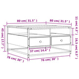 Tavolino da Salotto Rovere Marrone 80x80x45cm Legno Multistrato