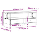 Tavolino da Salotto Rovere Fumo 100x51x45 cm Legno Multistrato