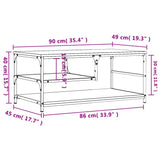 Tavolino da Salotto Rovere Fumo 90x49x40 cm Legno Multistrato