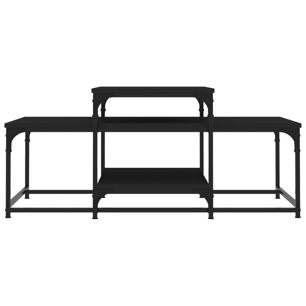 Tavolino da Salotto Nero 102x60x45 cm in Legno Multistrato