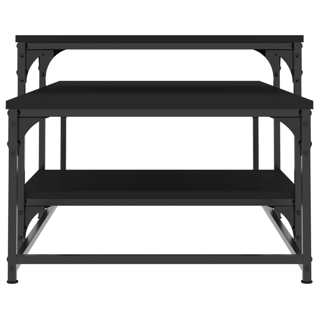 Tavolino da Salotto Nero 102x60x45 cm in Legno Multistrato