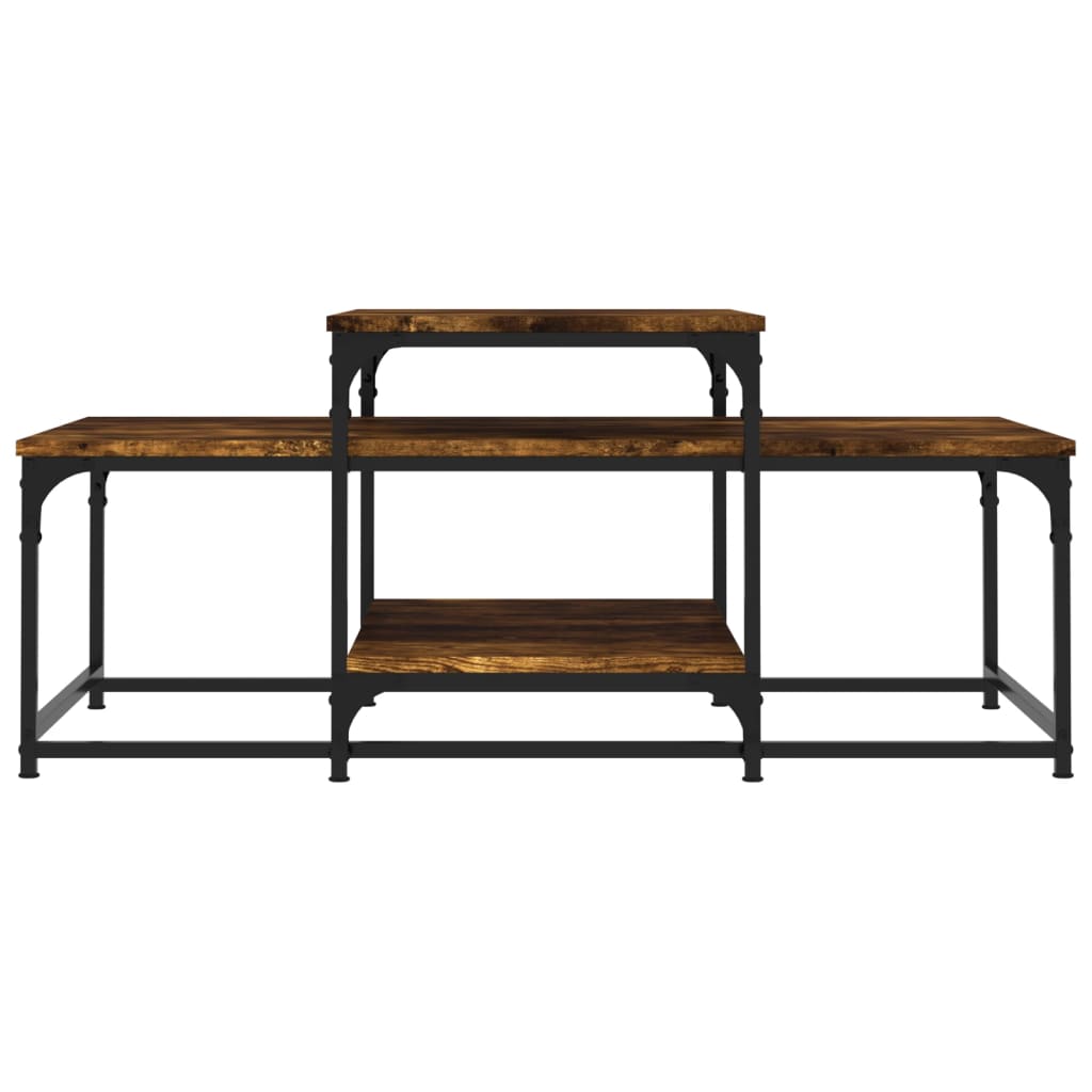 Tavolino da Salotto Rovere Fumo 102x60x45 cm Legno Multistrato