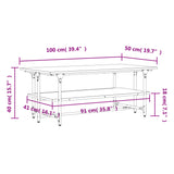 Tavolino Salotto Nero 100x50x40cm Legno Multistrato