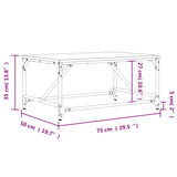 Tavolino da Salotto Rovere Sonoma 75x50x35cm Legno Multistrato