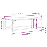 Tavolino da Salotto Nero 100x50x35cm Legno Multistrato