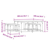 Tavolini Impilabili 5 pz Neri in Legno Multistrato