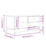 Tavolino da Salotto Nero 85,5x51x45 cm in Legno Multistrato