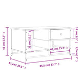 Tavolino Salotto Rovere Marrone 85,5x51x45 cm Legno Multistrato