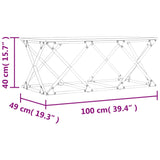 Tavolino da Salotto Rovere Fumo 100x49x40 cm Legno Multistrato