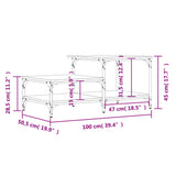 Tavolino da Salotto Nero 100x50,5x45 cm in Legno Multistrato