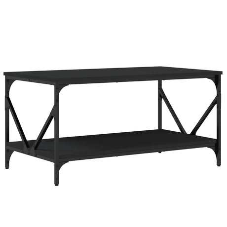 Tavolino da Salotto Nero 90x50x45 cm in Legno Multistrato