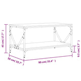 Tavolino da Salotto Nero 90x50x45 cm in Legno Multistrato