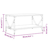 Tavolino da Salotto Rovere Fumo 90x50x45cm in Legno Multistrato