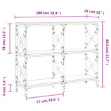 Tavolo Consolle Grigio Sonoma 100x28x80,5 cm Legno Multistrato