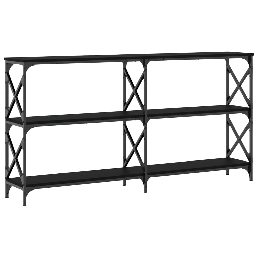 Tavolino Consolle Nero 156x28x80,5 cm in Legno Multistrato