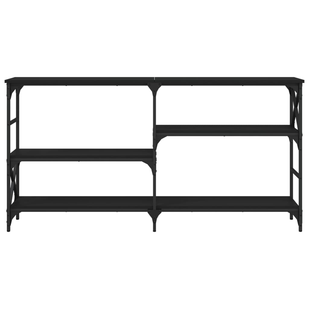 Tavolino Consolle Nero 150x29x76,5 cm in Legno Multistrato