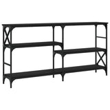 Tavolino Consolle Nero 150x29x76,5 cm in Legno Multistrato