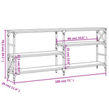 Tavolo Consolle Rovere Sonoma 180x29x76,5 cm Legno Multistrato