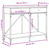 Tavolino Consolle Nero 100x39x78,5 cm in Legno Multistrato