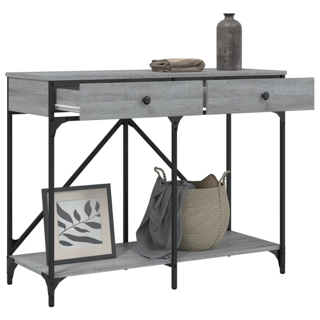 Tavolo Consolle Grigio Sonoma 100x39x78,5 cm Legno Multistrato