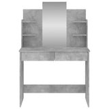 Toeletta con Specchio Grigio Cemento 96x39x142 cm