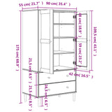 Armadio SENJA Aspetto Rattan Marrone 90x55x175 cm Massello Pino