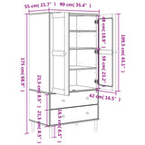 Armadio SENJA Aspetto Rattan Bianco 90x55x175 cm Massello Pino