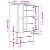 Armadio SENJA Aspetto Rattan Nero 90x55x175 cm Massello Pino