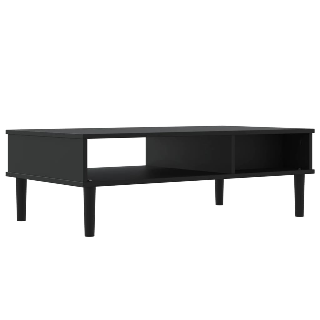 Tavolino SENJA Aspetto Rattan Nero 100x55x33cm Legno Massello