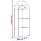 Specchio da Parete Nero 50x100 cm Arco in Ferro