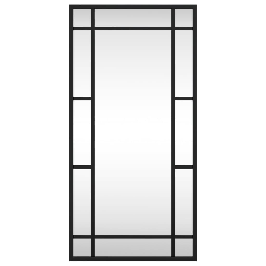 Specchio da Parete Nero 30x60 cm Rettangolare in Ferro