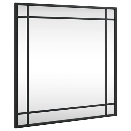 Specchio da Parete Nero 50x50 cm Quadrato in Ferro