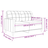 Divano a 2 Posti Grigio 120 cm in Similpelle