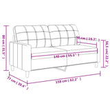 Divano a 2 Posti Cappuccino 140 cm in Similpelle