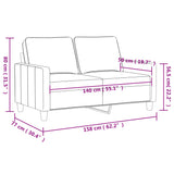 Divano a 2 Posti Grigio Chiaro 140 cm in Velluto