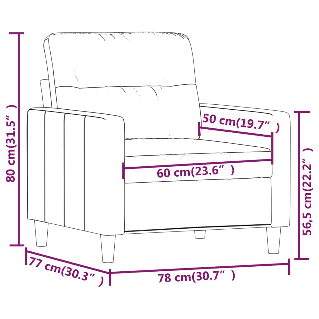 Poltrona Crema 60 cm in Tessuto