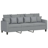 Divano a 3 Posti Grigio Chiaro 180 cm in Tessuto