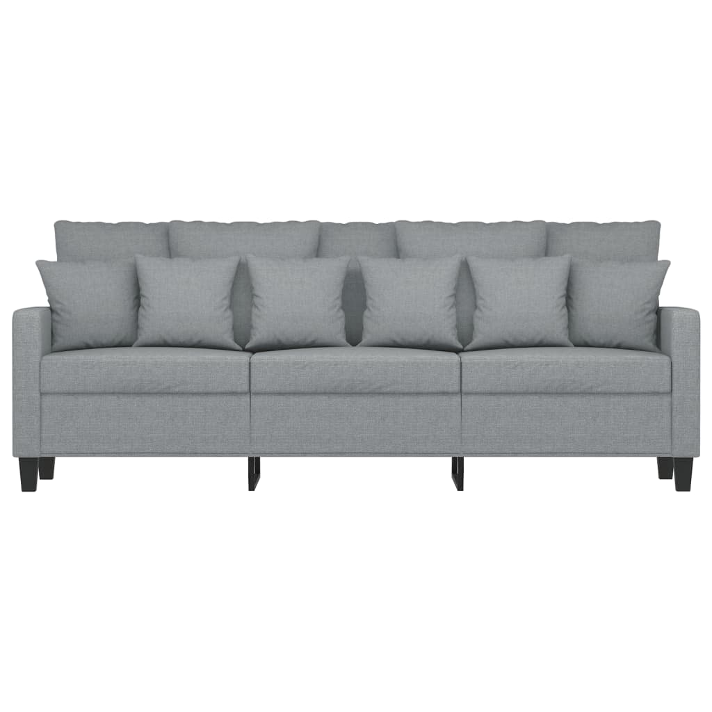 Divano a 3 Posti Grigio Chiaro 180 cm in Tessuto