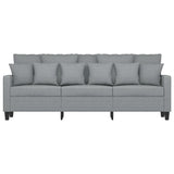 Divano a 3 Posti Grigio Chiaro 180 cm in Tessuto