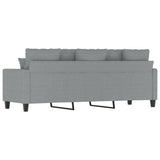 Divano a 3 Posti Grigio Chiaro 180 cm in Tessuto
