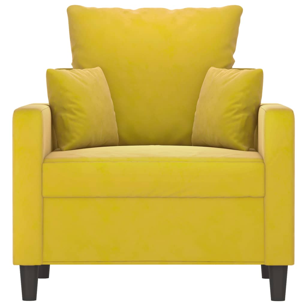 Poltrona Giallo 60 cm Velluto