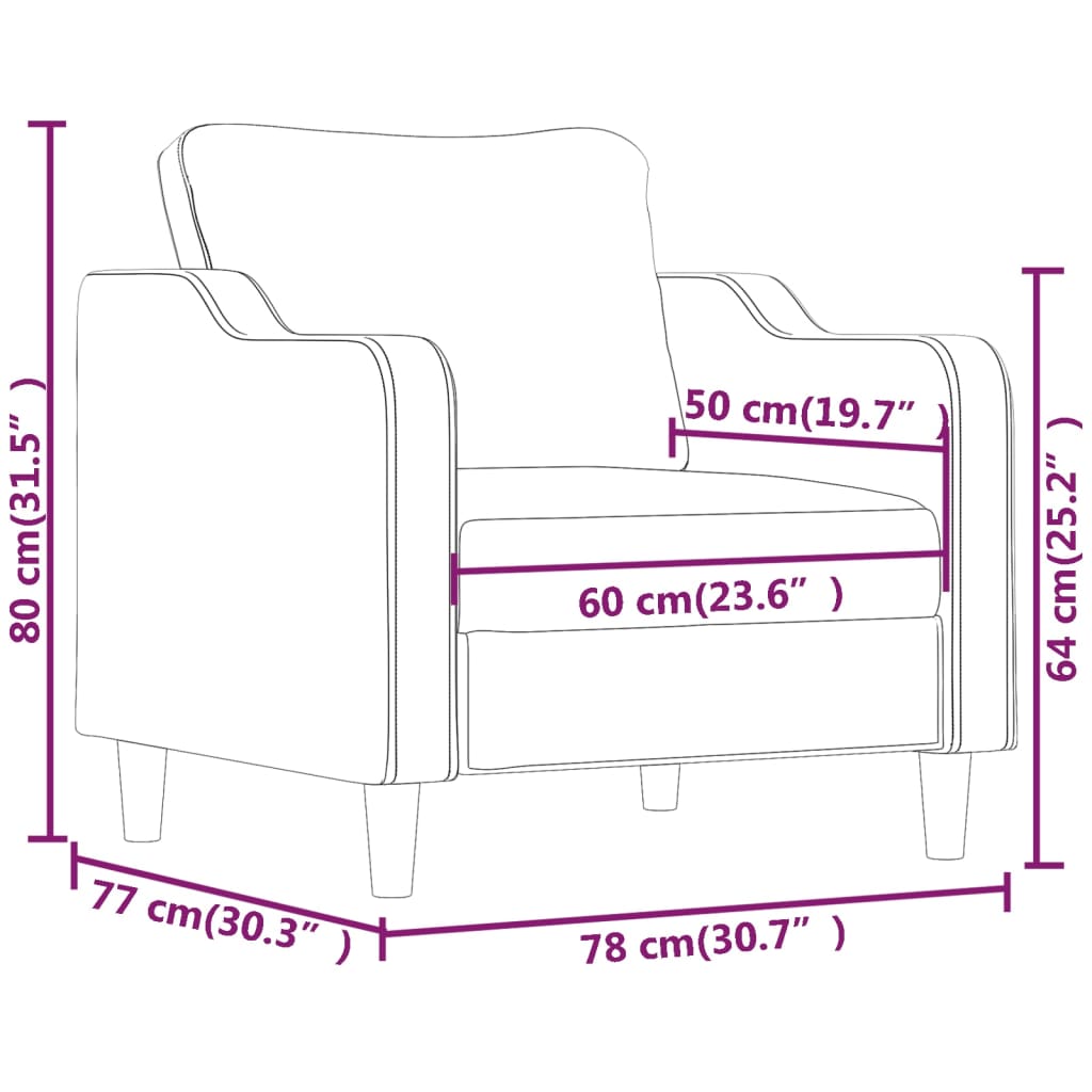 Poltrona Grigio Chiaro 60 cm in Tessuto