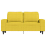 Divano a 2 Posti Giallo Chiaro 120 cm in Tessuto