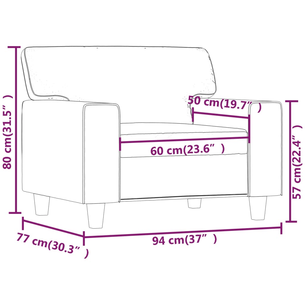 Poltrona Crema 60 cm in Similpelle